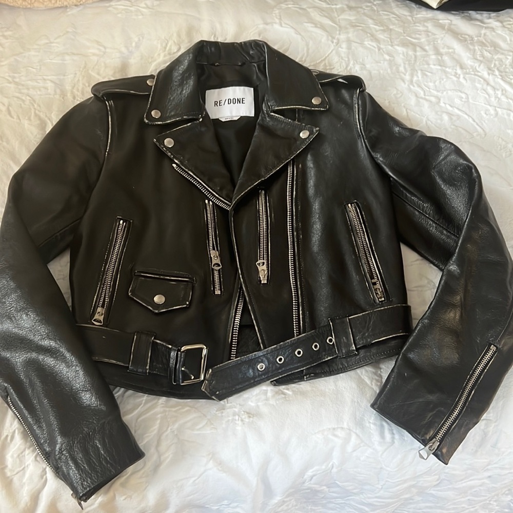 Re/done leather jacket women